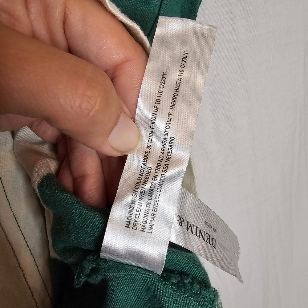 Denim & Flower Ricky Singh Medium Green Cream Striped Floral Embroidered T-Shirt - Picture 8 of 10